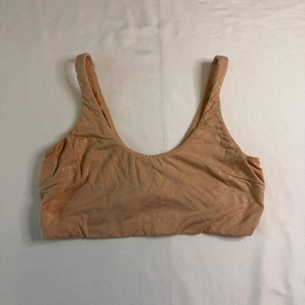 Quince Women Tan MicroModal Spandex Scoop Neck Bralette Size S